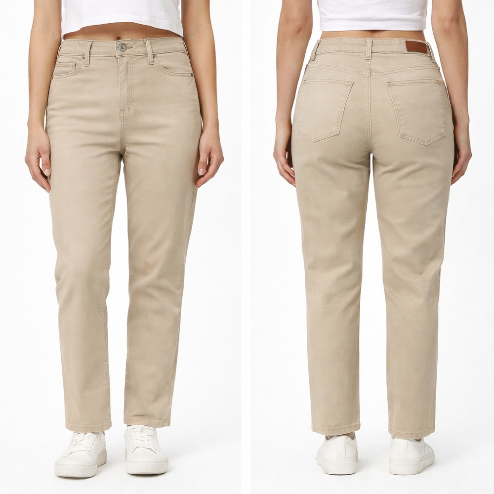 Crown & Ivy Beige High Rise Skinny Crop Jeans
